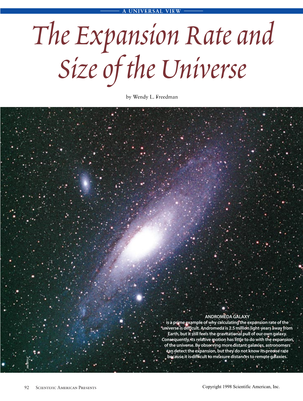 The Expansion Rate and Size of the Universe by Wendy L