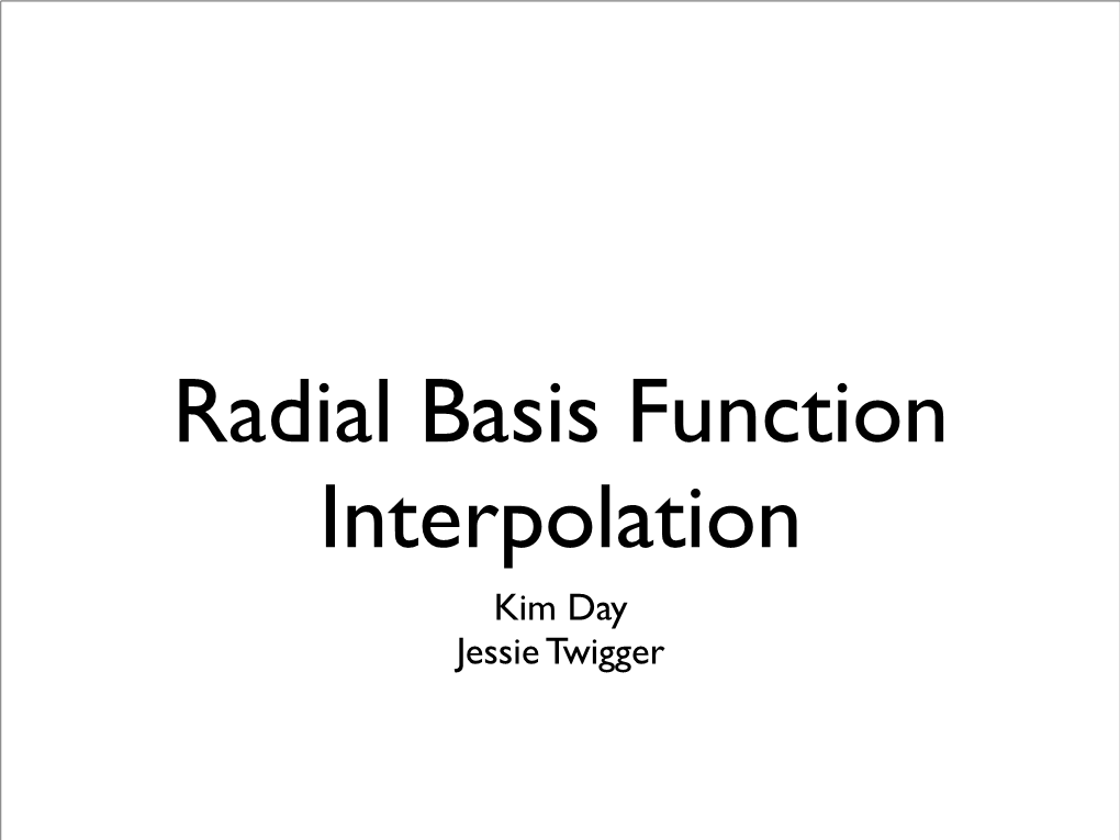 Radial-Basis Function Interpolation