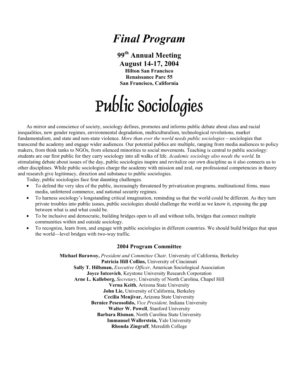 2004 Annual Meeting Program.Pdf