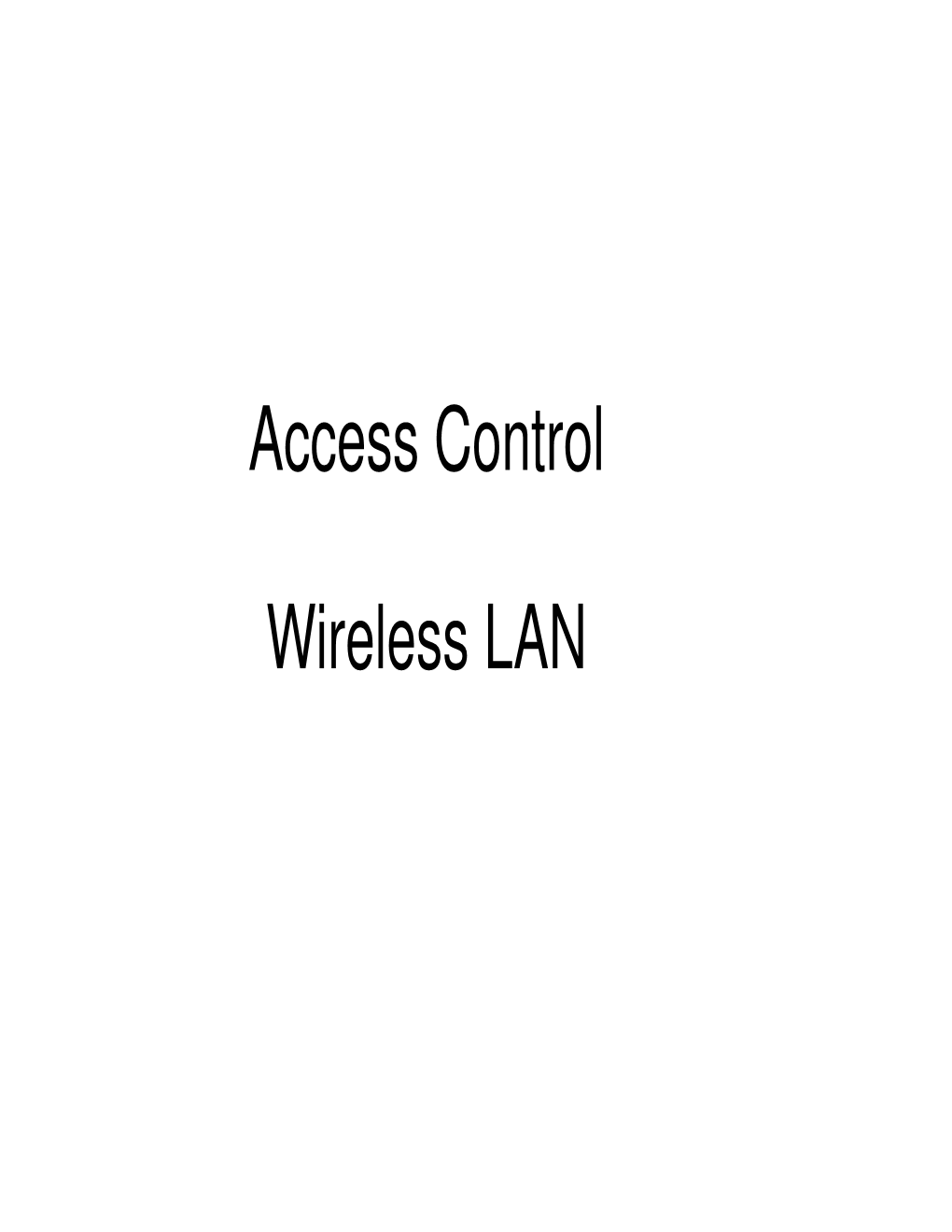 Access Control Wireless