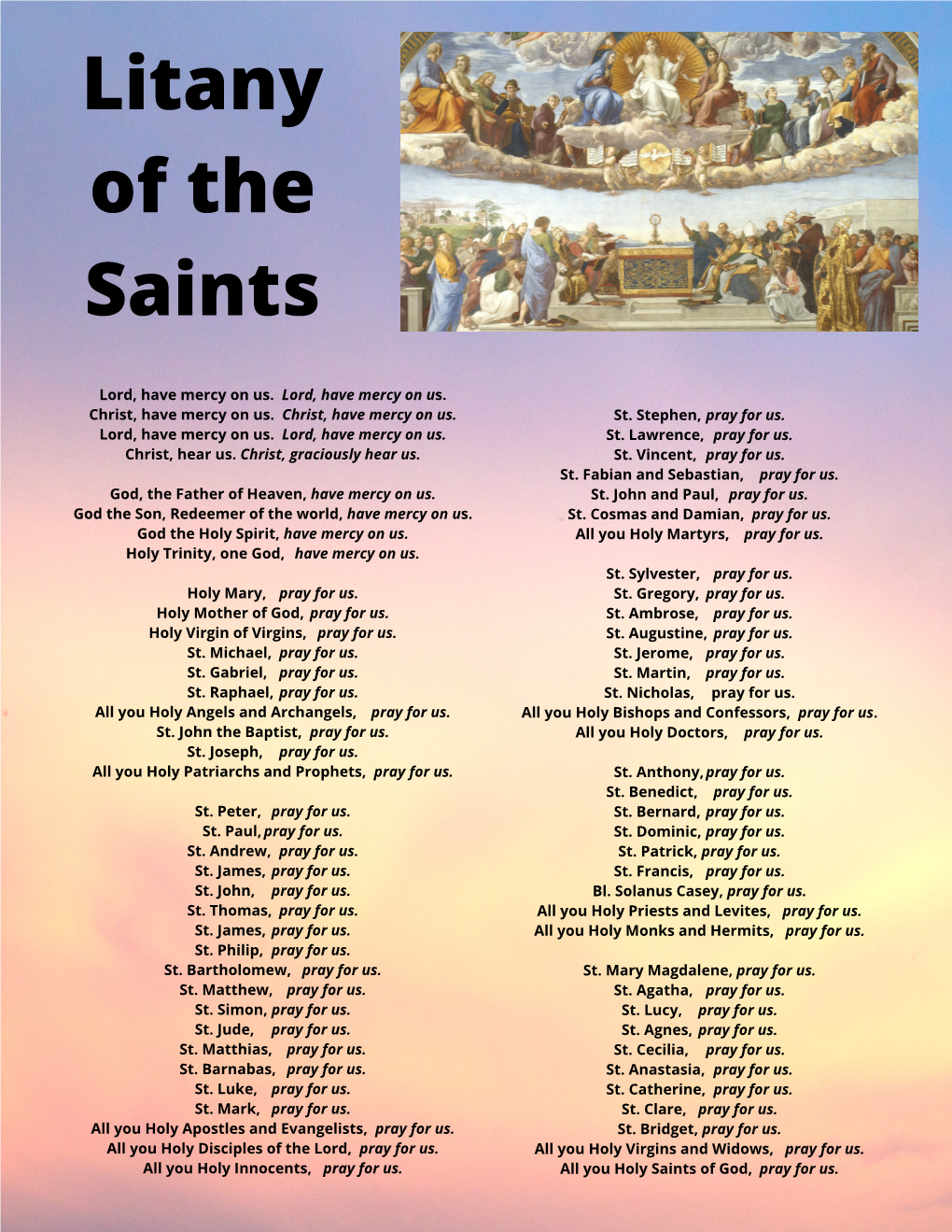 Litany of the Saints
