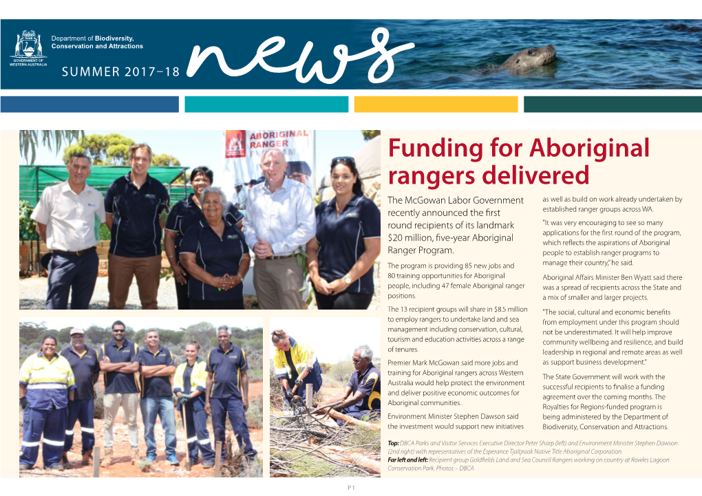 Funding for Aboriginal Rangers Delivered