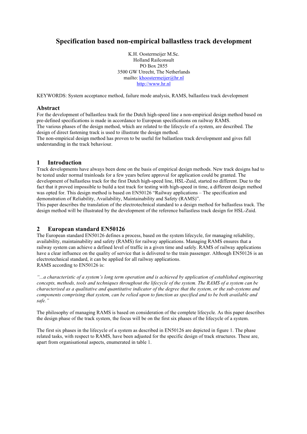 Specification Based Non-Empirical Ballastless Track Development