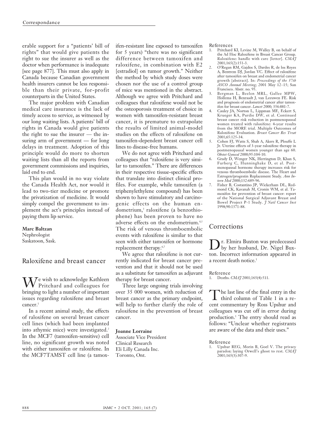 Raloxifene and Breast Cancer Corrections