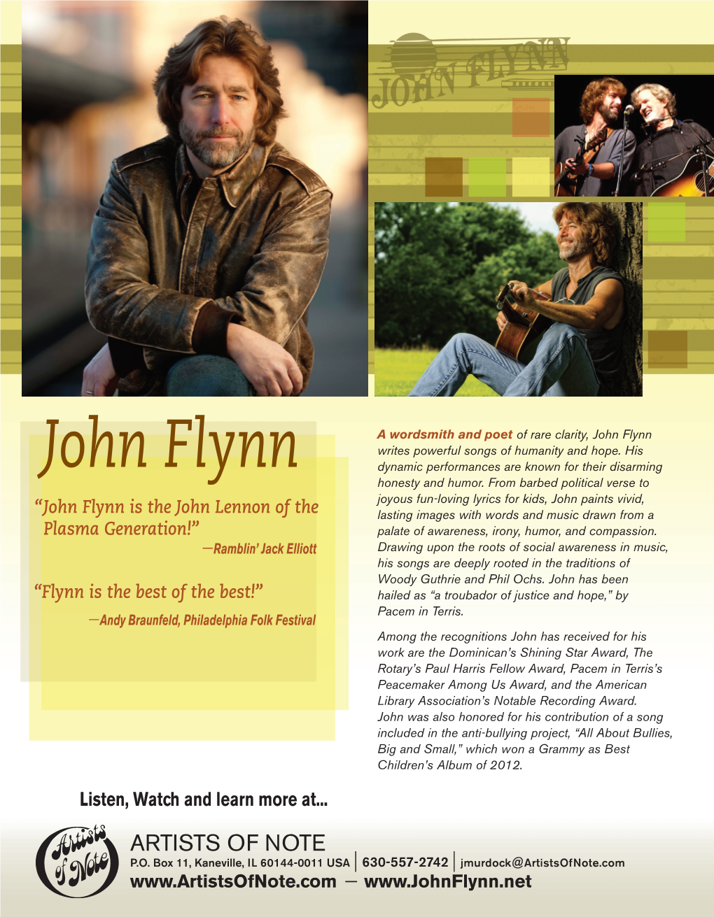 John Flynn Writes Powerful Songs of Humanity and Hope