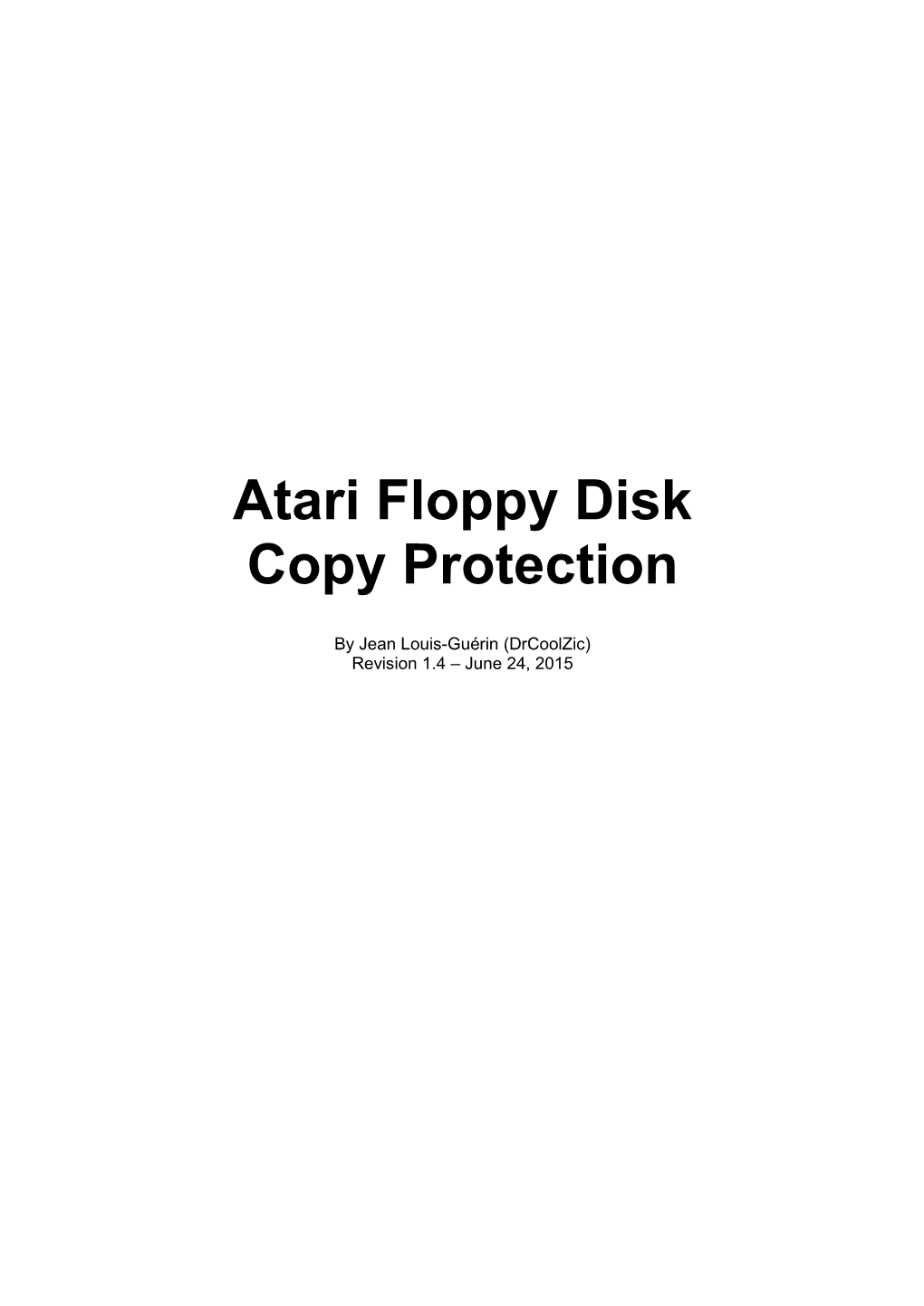 Atari Copy Protection