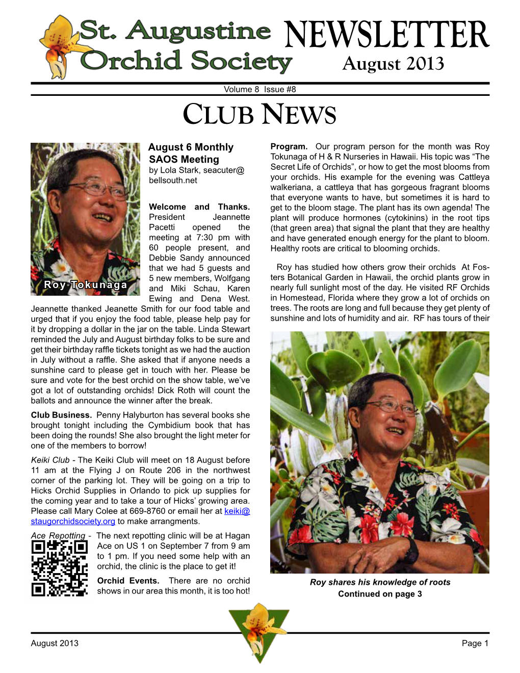 NEWSLETTER August 2013