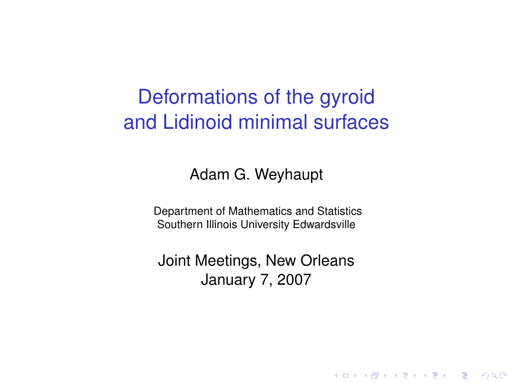 Deformations of the Gyroid and Lidinoid Minimal Surfaces