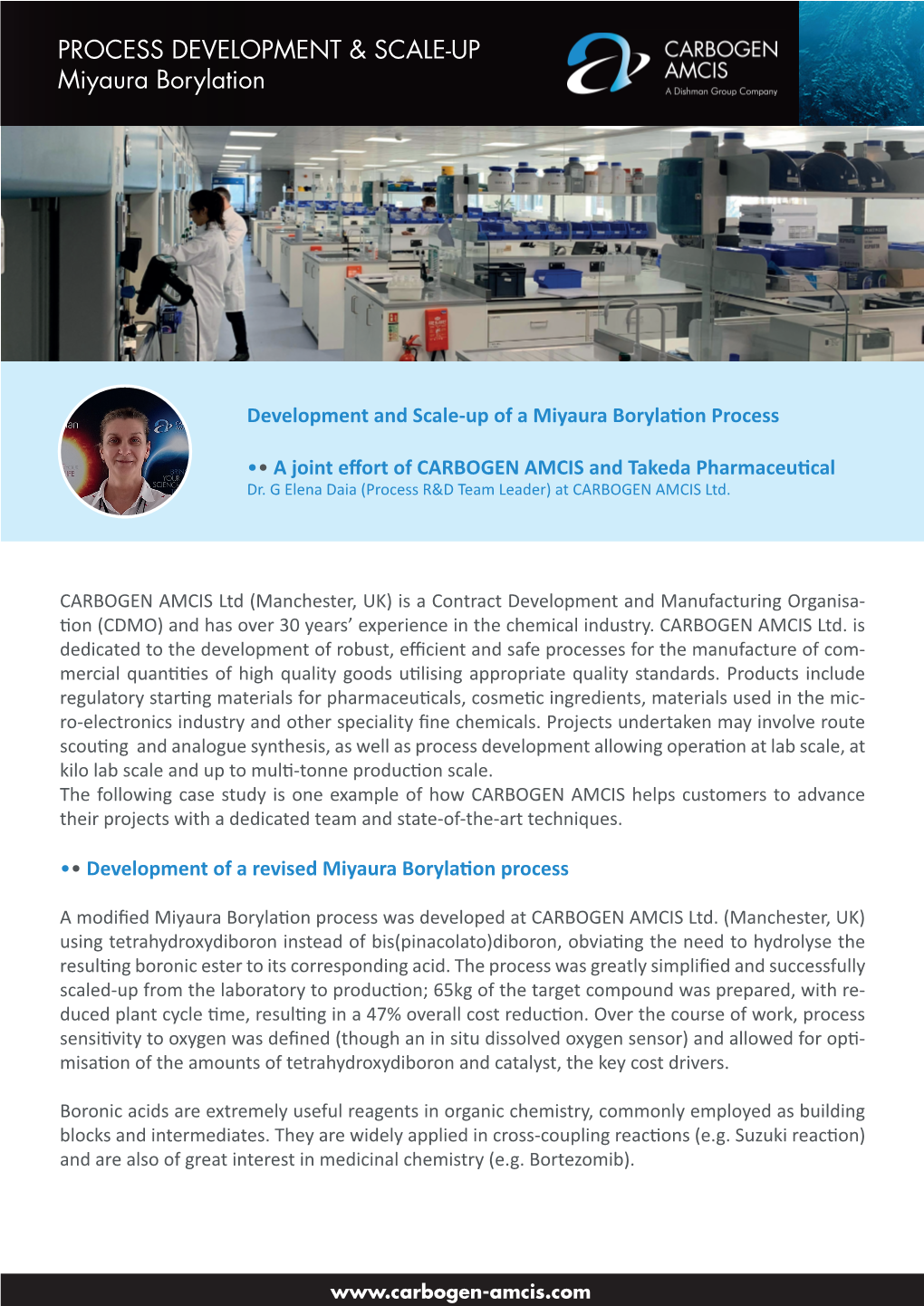 PROCESS DEVELOPMENT & SCALE-UP Miyaura Borylation