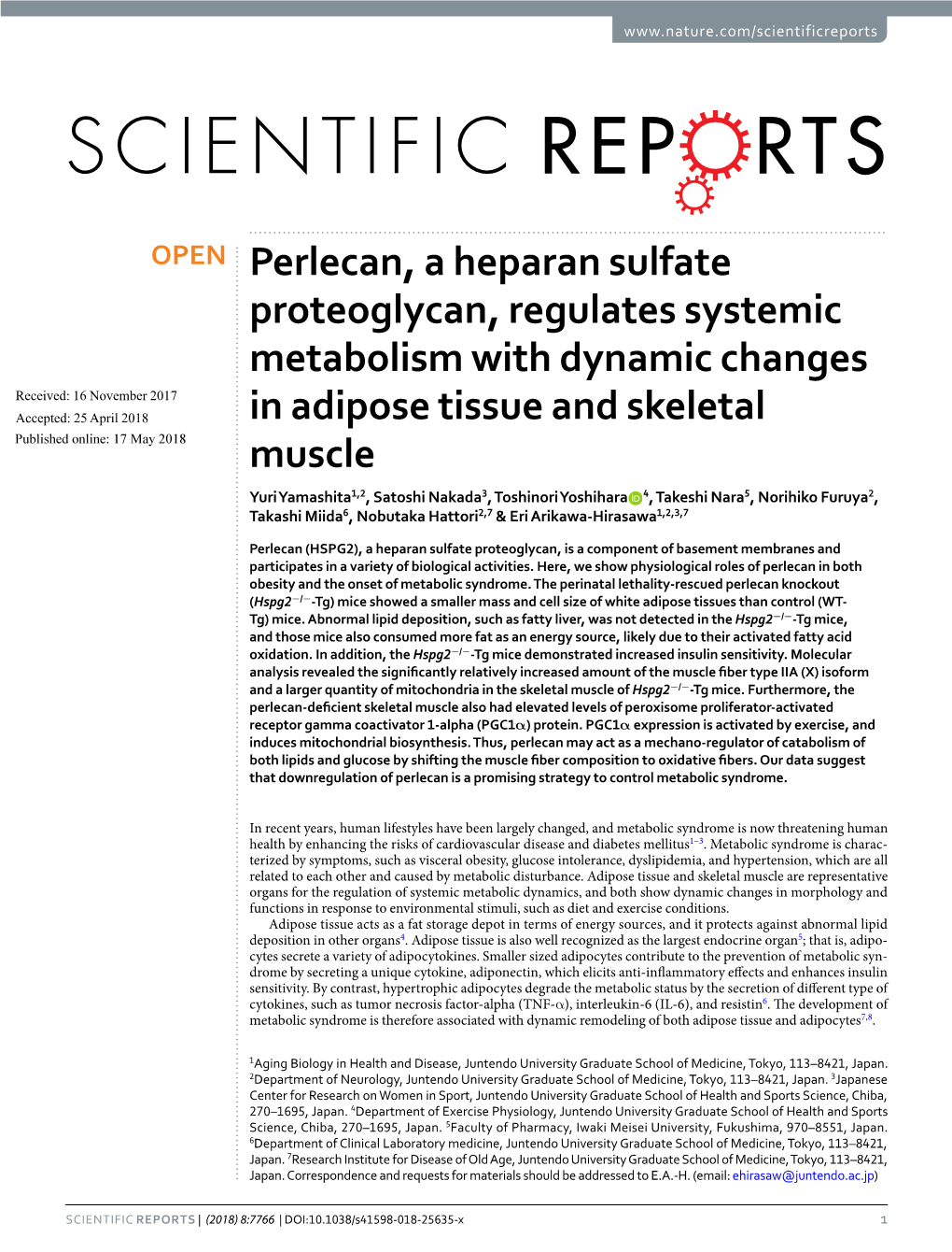 Perlecan, a Heparan Sulfate Proteoglycan, Regulates Systemic