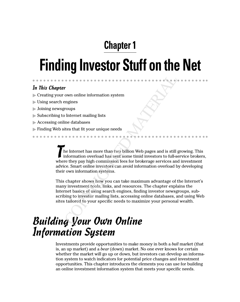 Finding Investor Stuff on the Net