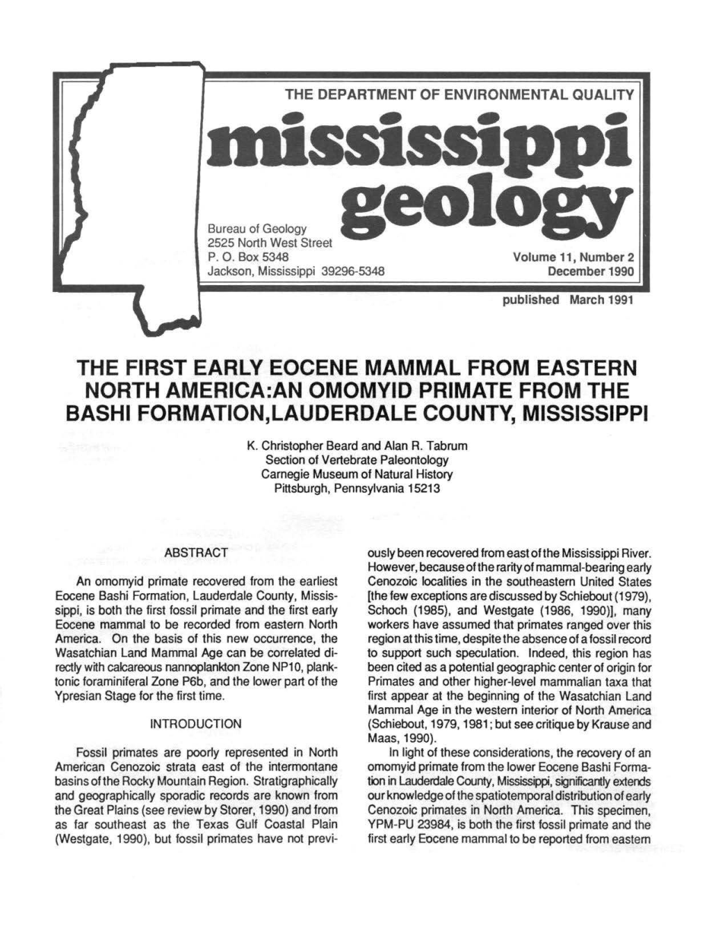 MISSISSIPPI GEOLOGY 2 Rgure 1