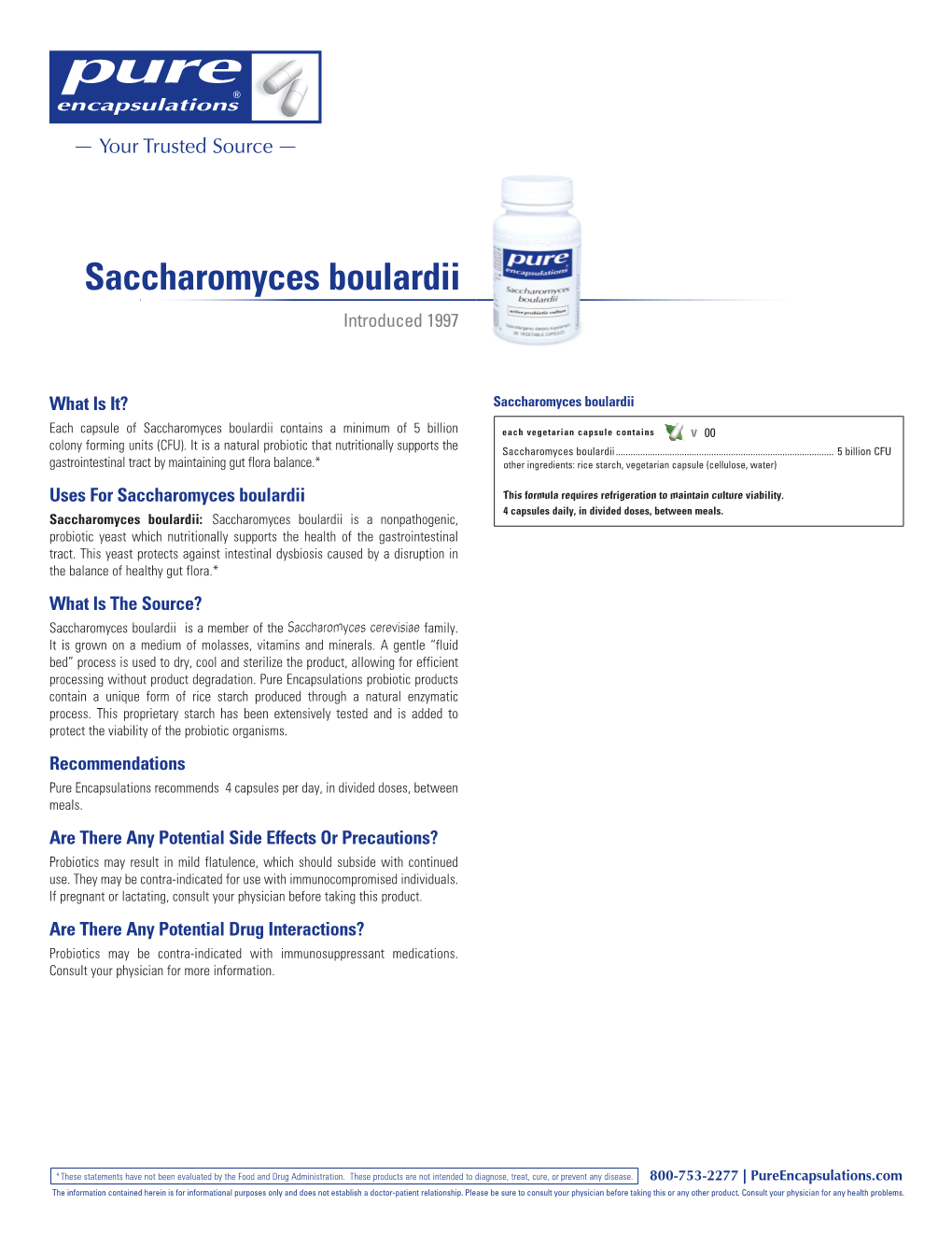 Saccharomyces Boulardii 60'S