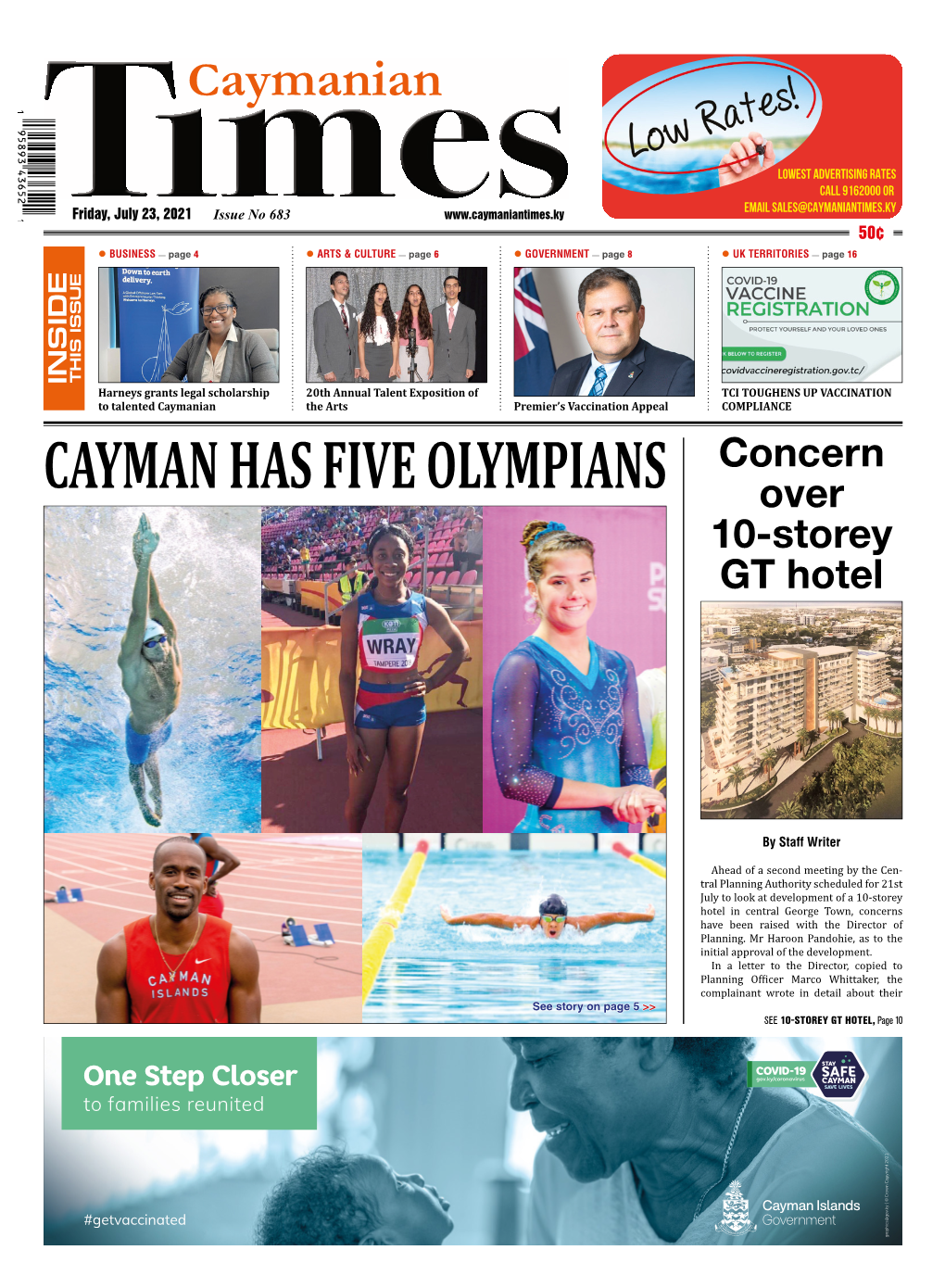 CAYMAN HAS FIVE OLYMPIANS Over 10-Storey GT Hotel