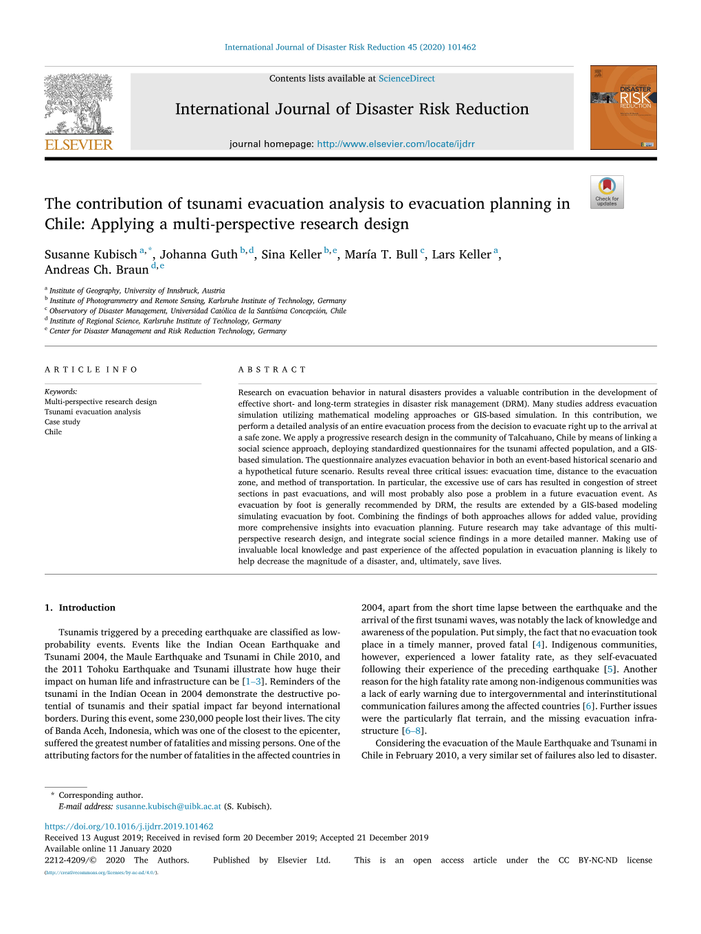 The Contribution of Tsunami Evacuation Analysis to Evacuation Planning in Chile: Applying a Multi-Perspective Research Design