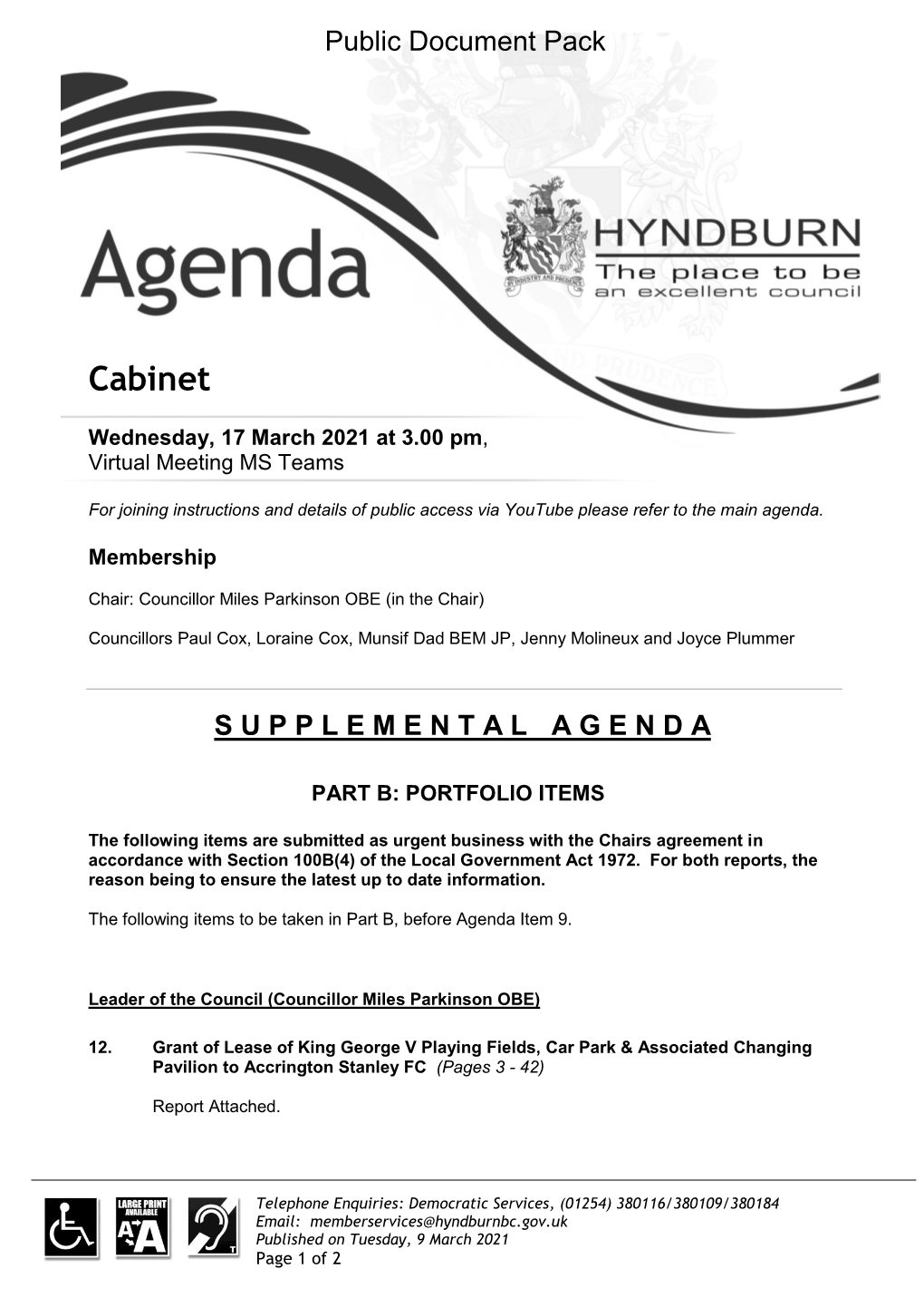 Supplemental Agenda PDF 2 MB