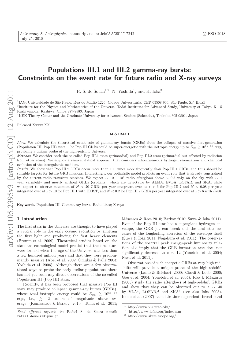 Population III. 1 and III. 2 Gamma-Ray Bursts: Constraints on the Event