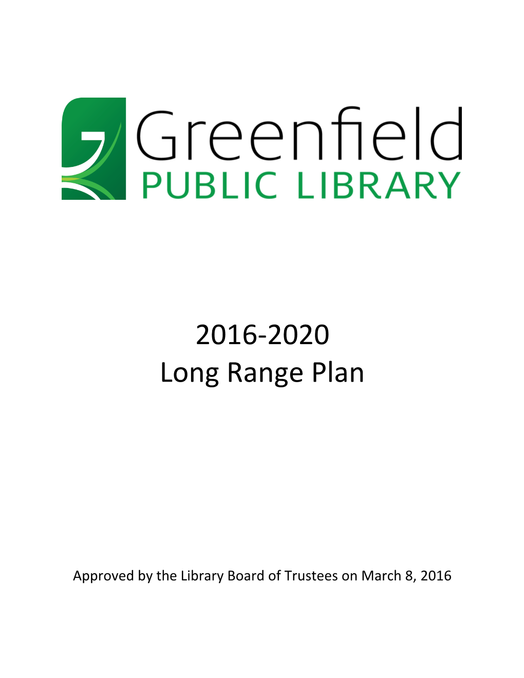 2016-2020 Long Range Plan