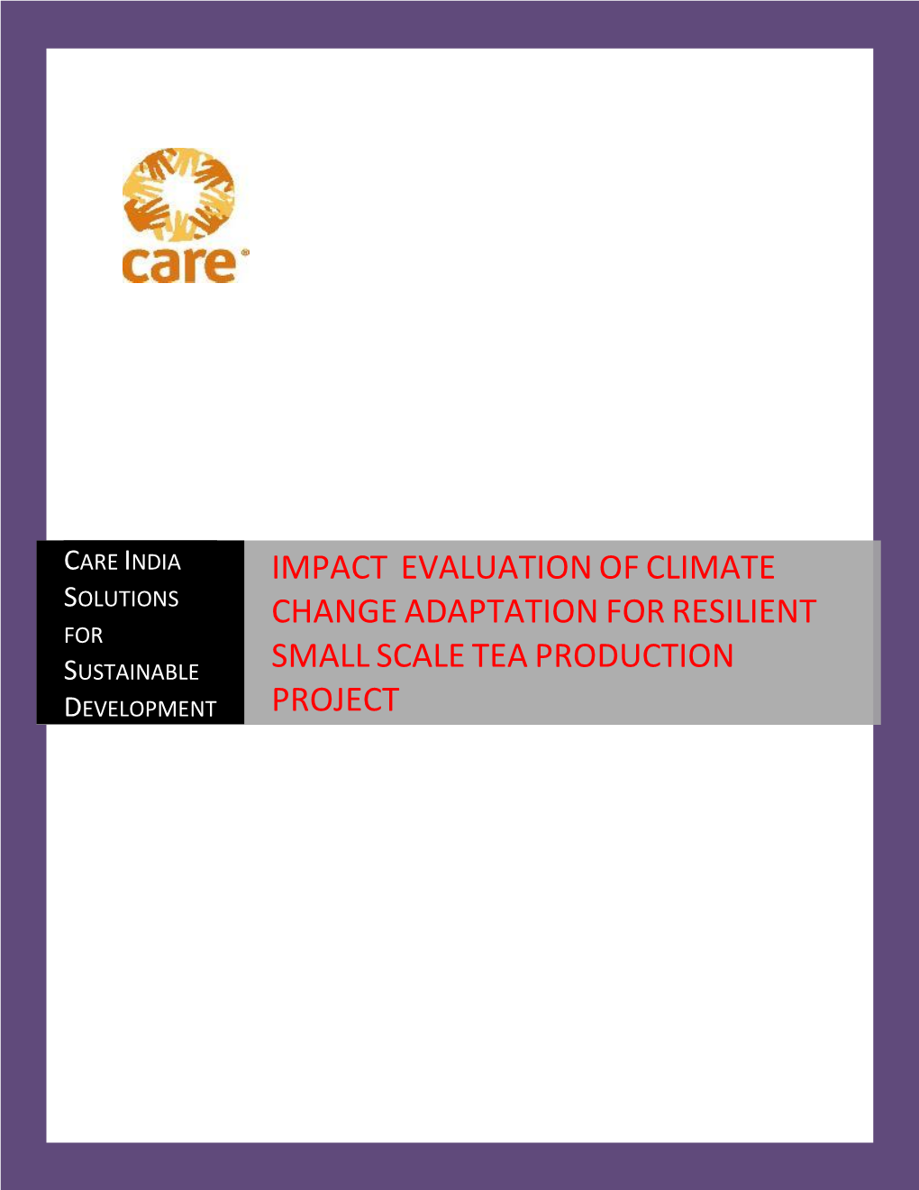 Impact Evaluation of Climate Change Adaptation For