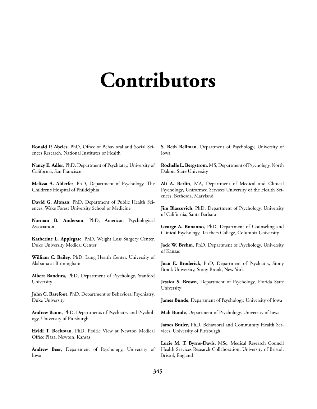 Contributors