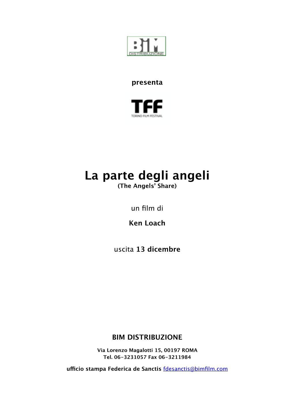 La Parte Degli Angeli (The Angels’ Share)