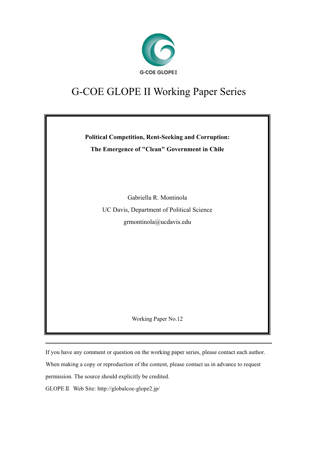 Political Competition, Rent-Seeking and Corruption: the Emergence of 