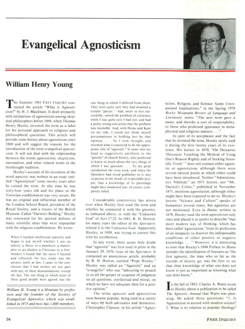 Evangelical Agnosticism