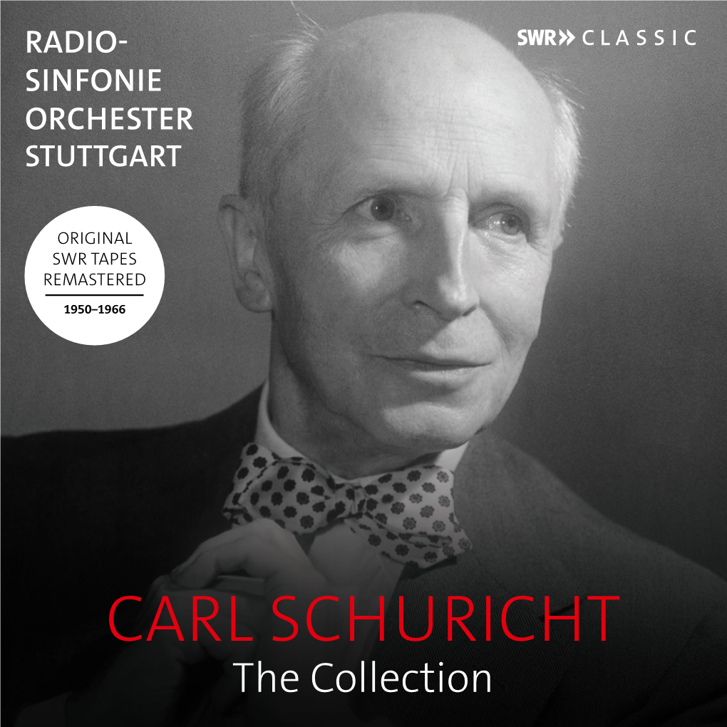 CARL SCHURICHT the Collection Ein Grandseigneur Am Stuttgarter Dirigentenpult