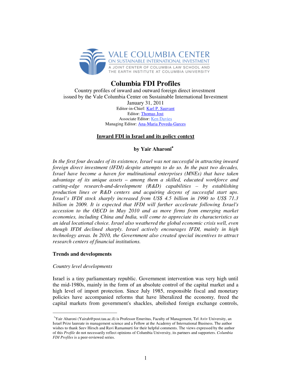 Columbia FDI Profiles