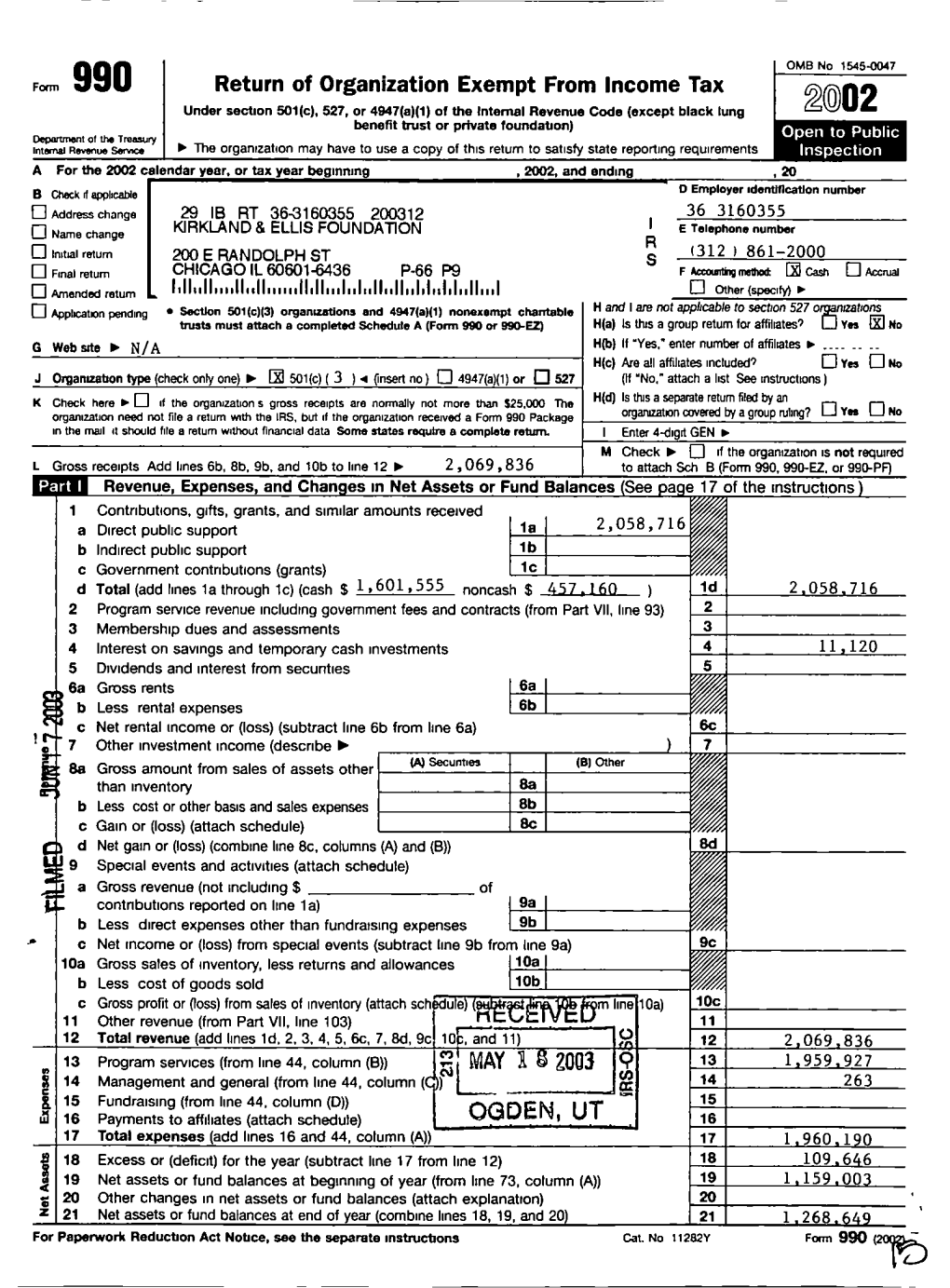Form 990 Return of Organization Exempt from Income