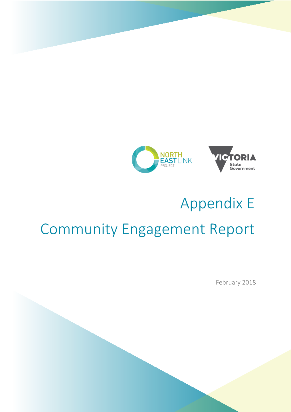 Appendix E Community Engagement Report