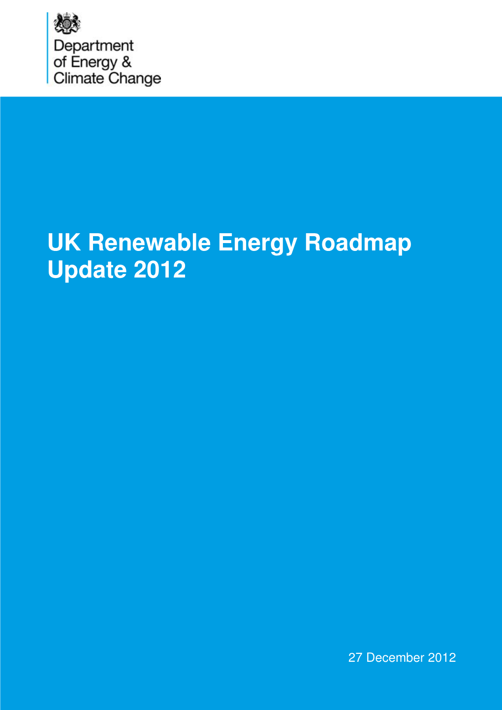 UK Renewable Energy Roadmap Update 2012