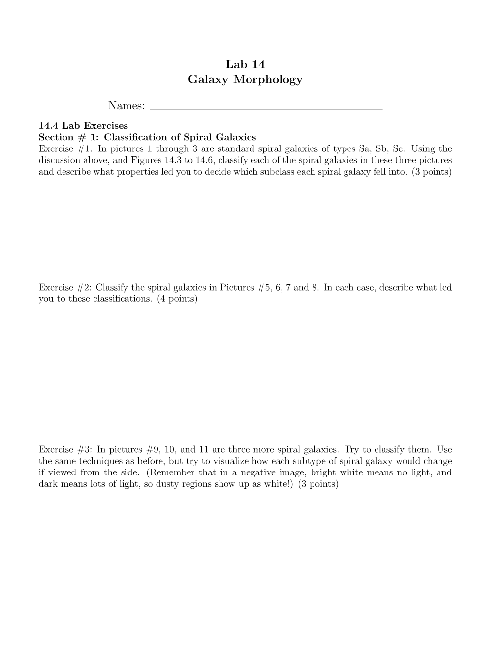 Lab 14 Galaxy Morphology Names