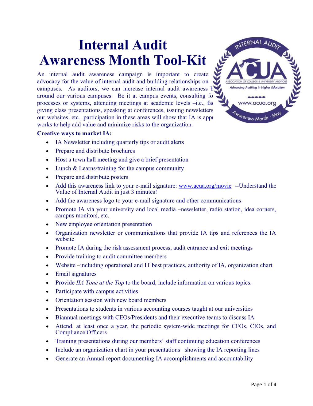 Awareness Month Tool-Kit