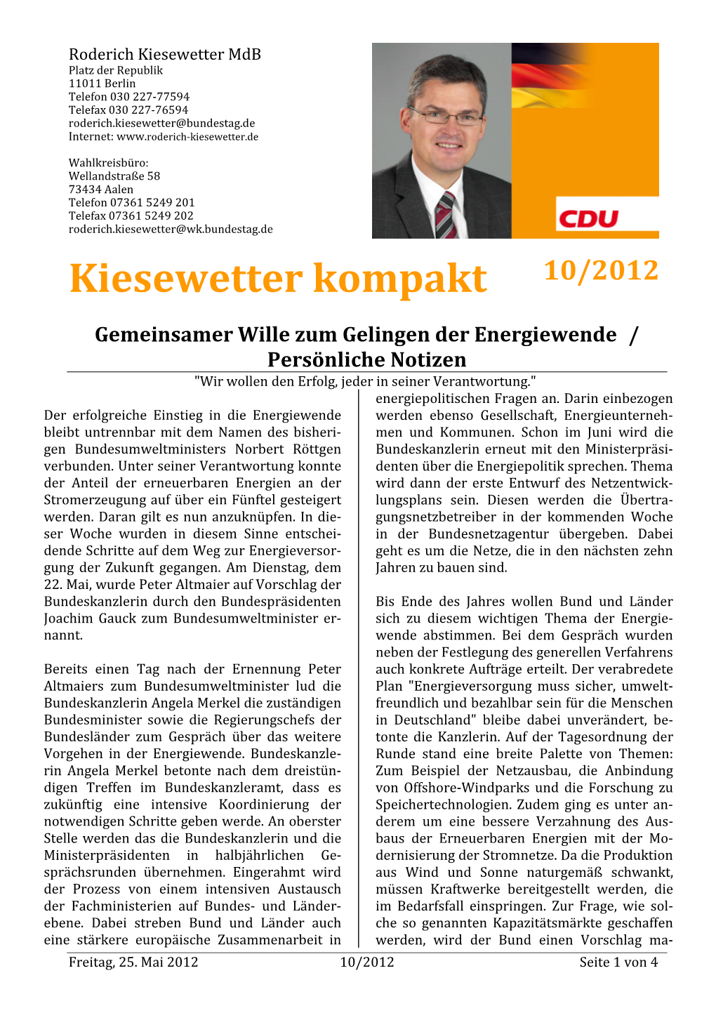 Kiesewetter Kompakt 10/2012