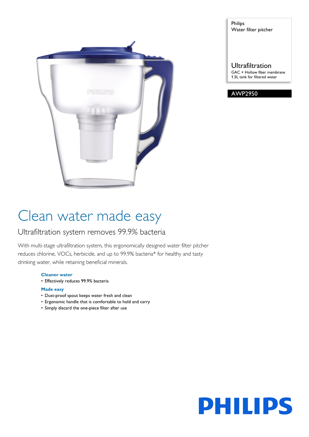 AWP2950/03 Philips Water Filter Pitcher