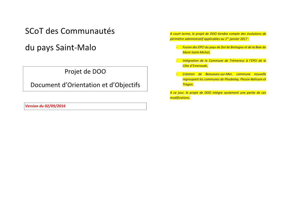 Scot Des Communautés Du Pays Saint-Malo