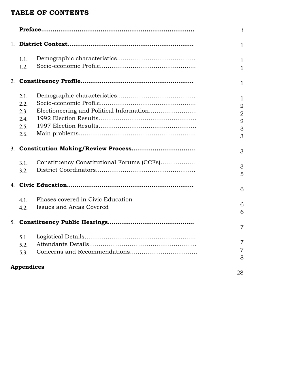 Table of Contents