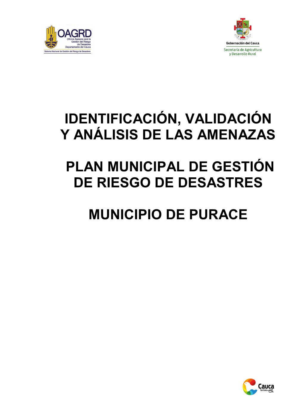 Identificación, Validación Y Análisis De Las Amenazas Plan Municipal De