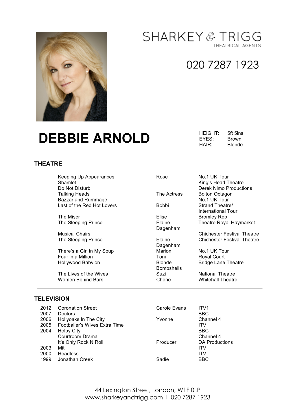 DEBBIE ARNOLD HAIR: Blonde