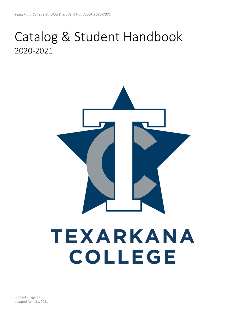 2020 Catalog and Student Handbook