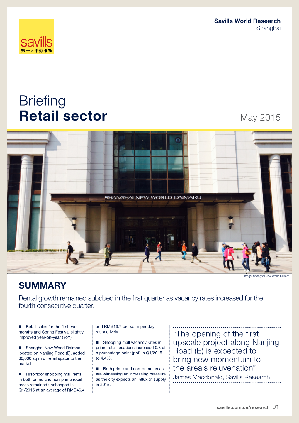 Briefing Retail Sector May 2015