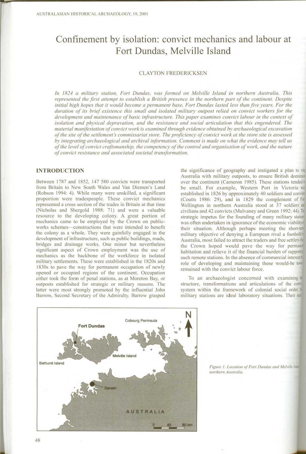 Convict Mechanics and Labour at Fort Dundas, Melville Island