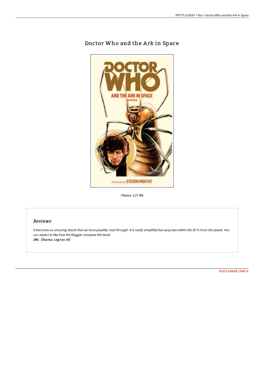 Download Ebook ~ Doctor Who and the Ark in Space EQNWK8UMYOBH