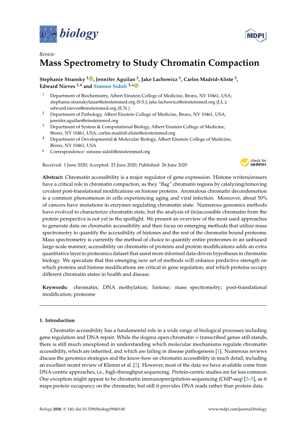 Mass Spectrometry to Study Chromatin Compaction