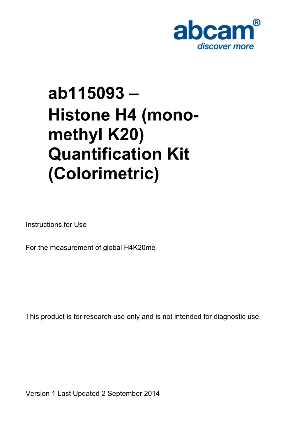 Mono- Methyl K20) Quantification Kit (Colorimetric