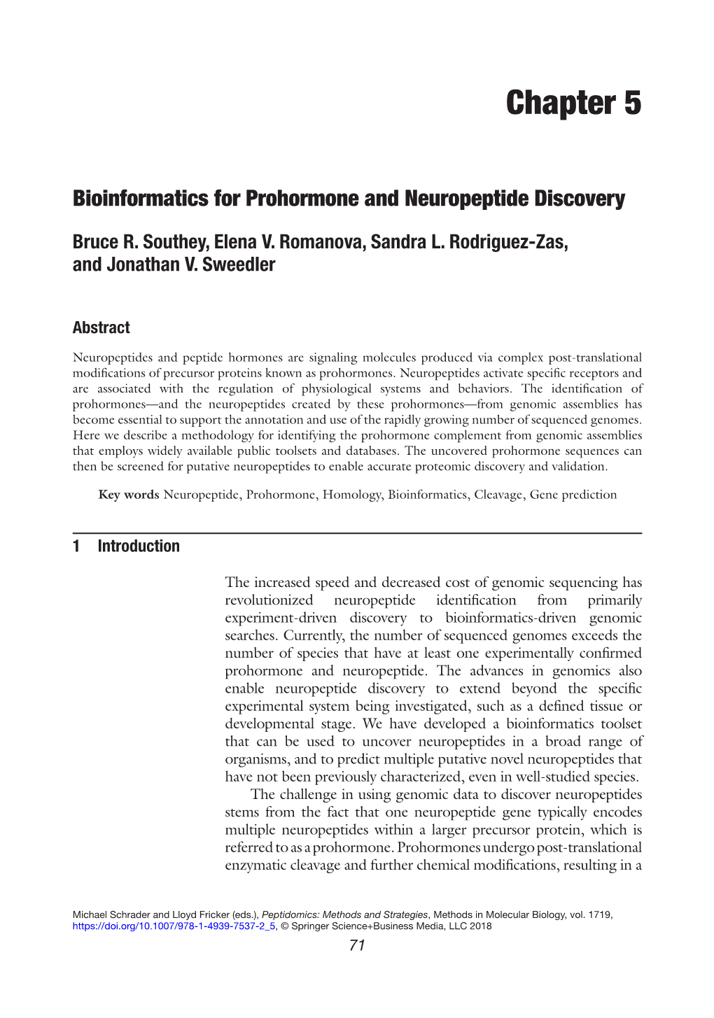 Bioinformatics for Prohormone and Neuropeptide Discovery