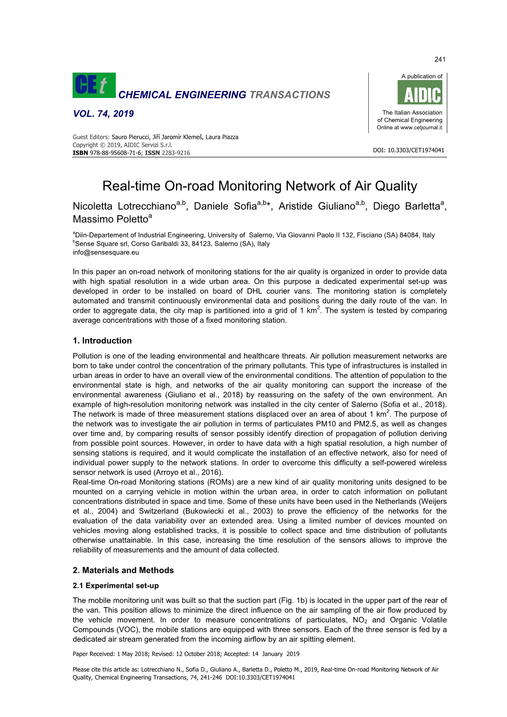 Real-Time On-Road Monitoring Network of Air Quality