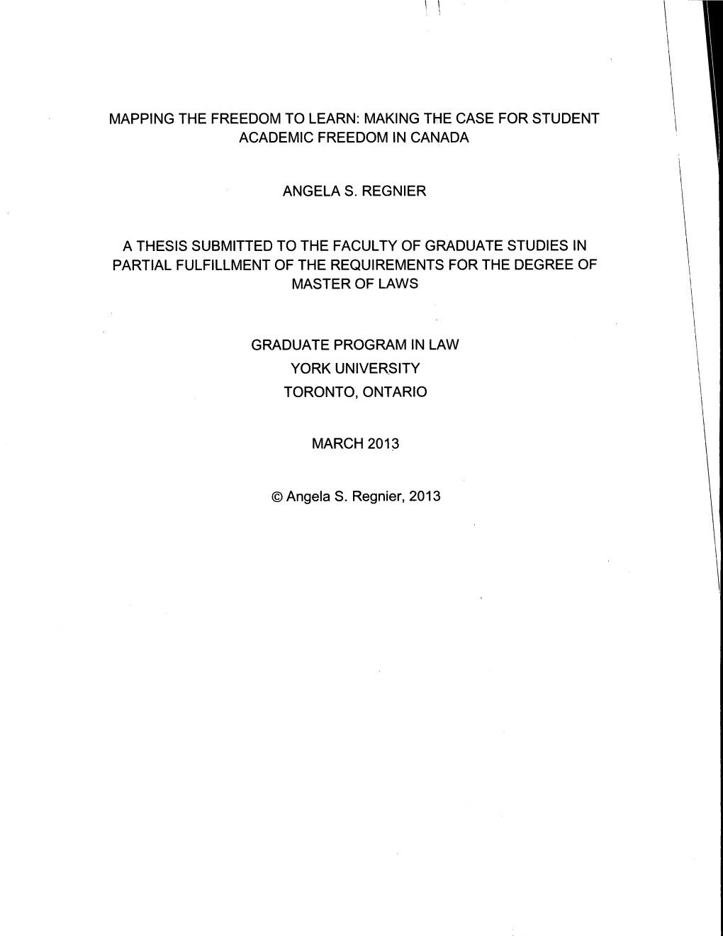 Mapping the Freedom to Learn: Making the Case for Student Academic Freedom in Canada