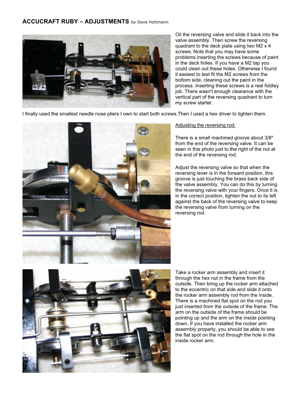 ACCUCRAFT RUBY – ADJUSTMENTS by Dave Hottmann